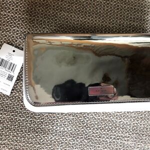 Kate Spade Metallic Silver Patent Clutch
